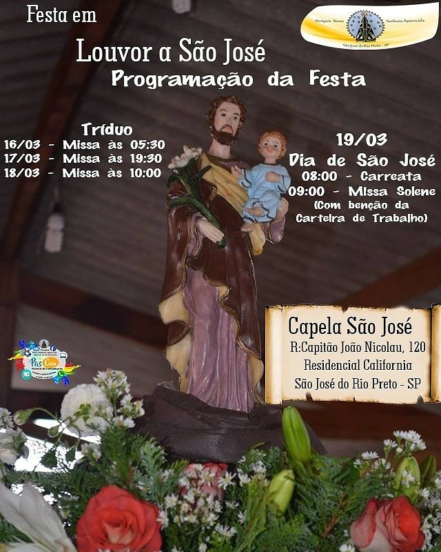 Capela São José celebra do padroeiro