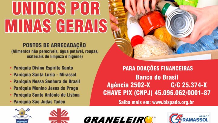 Cáritas realiza campanha “Unidos por Minas Gerais”