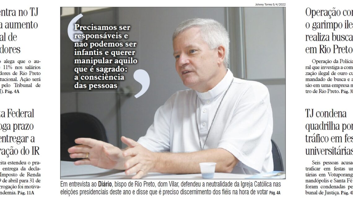 Dom Vilar visita a sede do jornal Diário da Região e concede entrevista