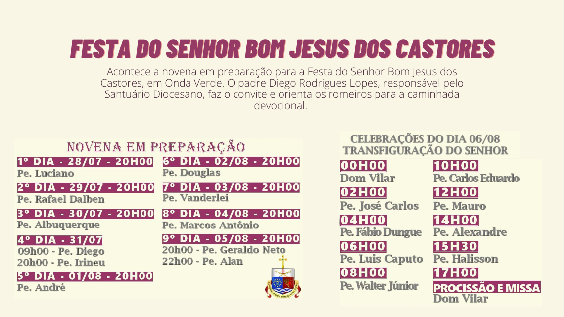 Preparação para a Festa dos Castores 2022 - Diocese de São José do Rio  Preto/SP