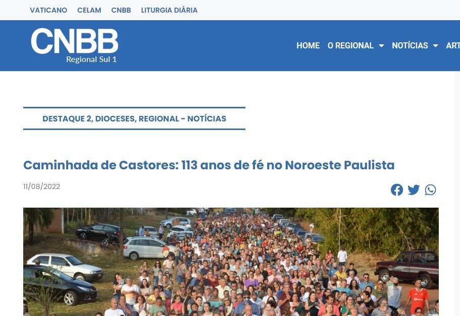 Castores: imprensa noticia caminhada centenária